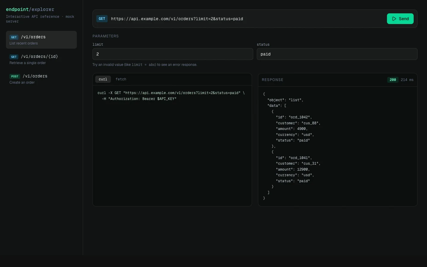 Endpoint Explorer concept demo screenshot