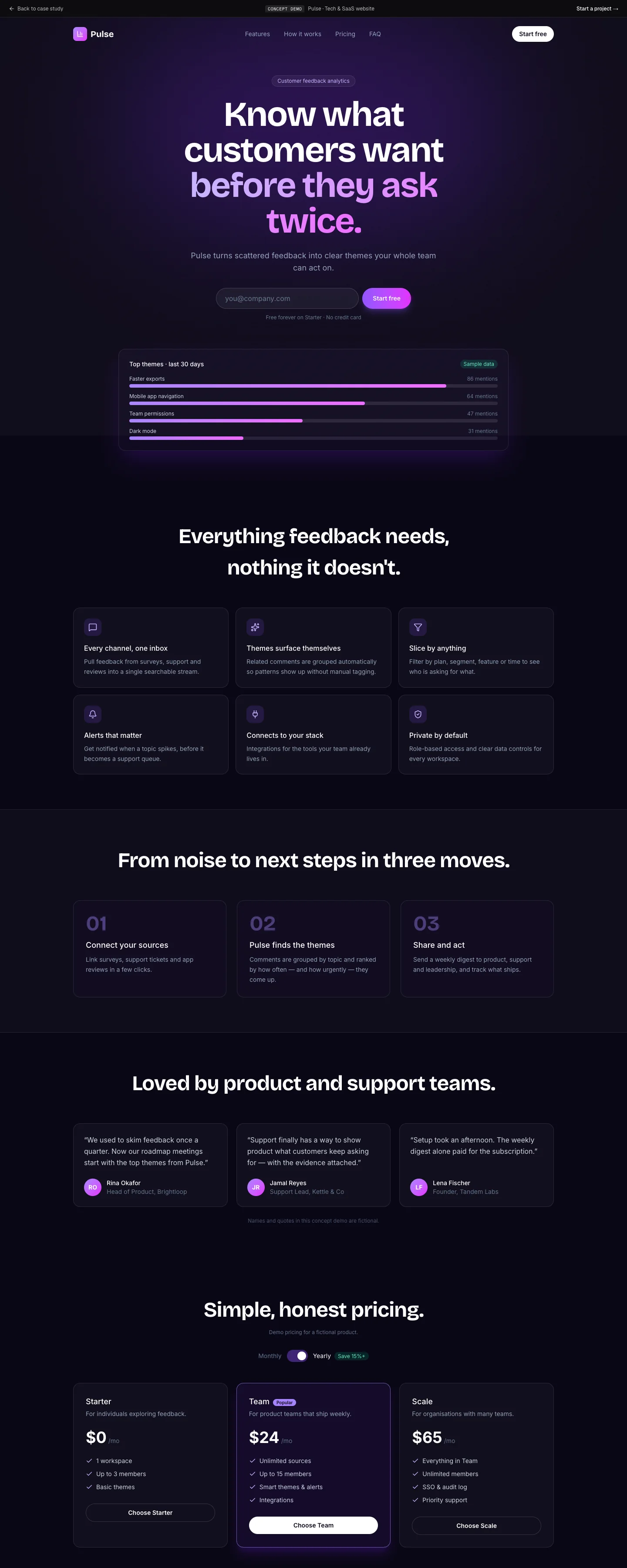 Pulse concept website