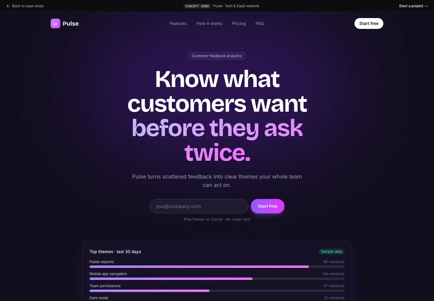 Pulse concept website